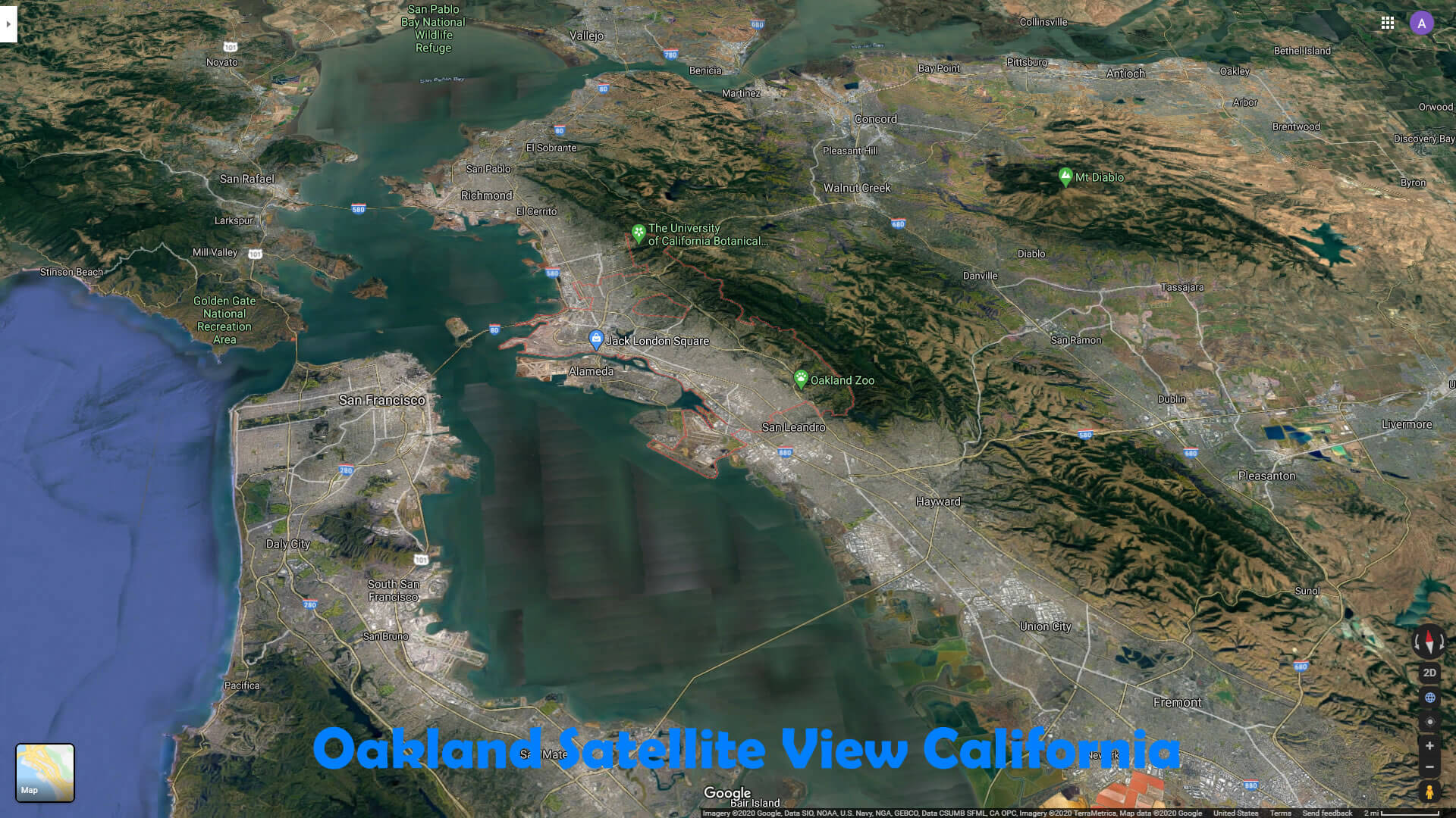 Oakland Satellite View California